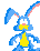 Tiny Blue Dancing Bunny